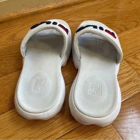 Fila Women's Disruptor Bold Slide Sandals Cushion Sole Red White Blue Sz 7 - Picture 6 of 10